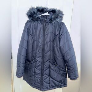 Susan Graver Quilted Puffer Jacket with Faux Fur Trimmed Hood on QVC